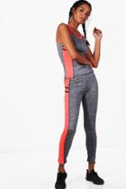 Boohoo Angel Fit Contrast Panel Tank Top & Legging Set Orange