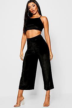 Boohoo Velvet Culottes
