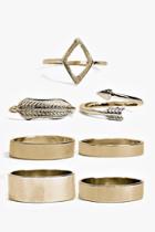 Boohoo Neve Normal And Midi Mixed Ring Set Gold