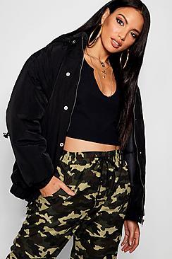 Boohoo Hooded Oversized Puffer