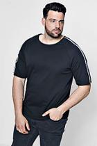 Boohoo Big And Tall Crew T-shirt With Velour Taping