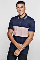Boohoo Short Sleeve Colour Block Polo With Tipping