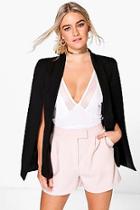 Boohoo Lily Woven Tailored Cape With Lapel