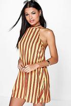 Boohoo Alaia Striped Swing Dress