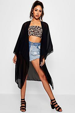 Boohoo Lucinda Wide Sleeve Waterfall Kimono