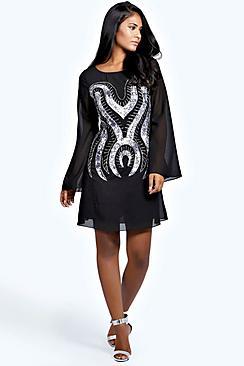 Boohoo Adele Sweetheart Detail Hand Embellished Dress