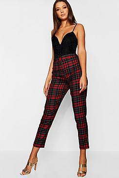 Boohoo Tall Woven Checked Trouser