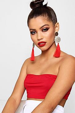 Boohoo Jayne Coin Drop Tassel Earrings