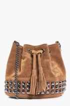 Boohoo Lucy Studded Suedette Tassel Duffle Bag Tan