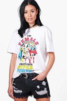 Boohoo Lily I'm Female Wonder Woman T-shirt