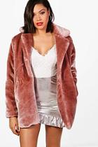 Boohoo Melissa Collared Faux Fur Coat