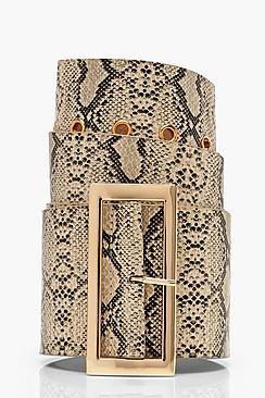 Boohoo Snake Oversized Waist Belt