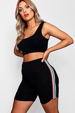 Boohoo Plus Sarah Rainbow Cycling Short