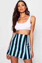 Boohoo Kristina Stripe Split Mini Skirt