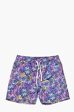 Boohoo Tropical Print Swim Shorts