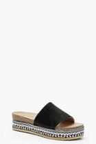 Boohoo Faye Flatform Rope Detail Espadrille Sliders