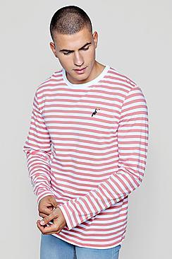 Boohoo Long Sleeve T-shirt With Toucan Embroidery