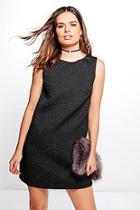 Boohoo Clarice Black Glitter Shift Dress
