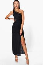 Boohoo Tall Dolly Lace Panel Midi Dress Black
