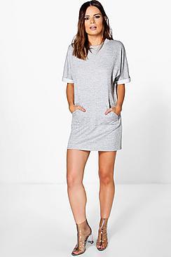 Boohoo Harley Pocket Sweat Dress