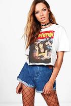 Boohoo Amber Pulp Fiction License Crop Top