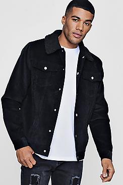 Boohoo Borg Collar Cord Western Jacket