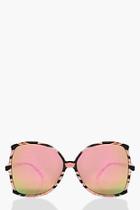 Boohoo Sarah Mirrored Lense Oversized Sunglasses