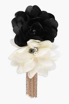 Boohoo Ria Floral Embellished Chain Diamante Brooch