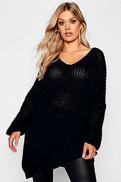 Boohoo Plus Oversized Chenille Boyfriend Jumper