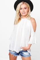 Boohoo Charlie Crochet Cold Shoulder Swing Top