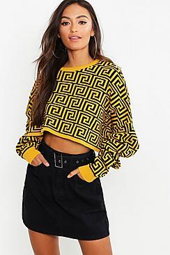 Boohoo Petite Cropped Oversized Jumper