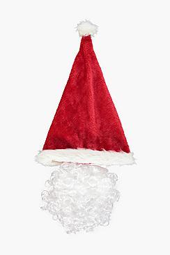 Boohoo Santa Beard And Hat