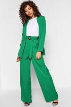 Boohoo High Waisted Tort Shell Belt Wide Leg Pants
