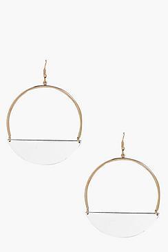 Boohoo Harley Half Filled Acrylic Hoop Earrings