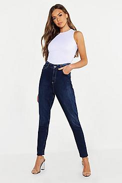 Boohoo High Waist Marble Wash Stretch Skinny Jeans