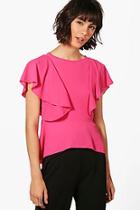 Boohoo Aimee Frill Woven Top