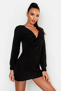 Boohoo Twist Front Mini Dress