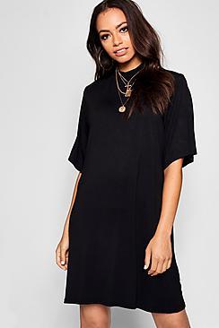 Boohoo High Neck Oversized T-shirt Dress
