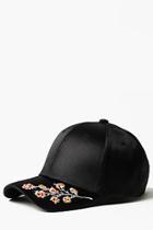 Boohoo Black Floral Embroidered Cap
