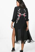 Boohoo Arabella Boutique Embroidered Back Kimono