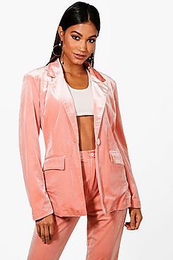 Boohoo Premium Velvet Suit Blazer