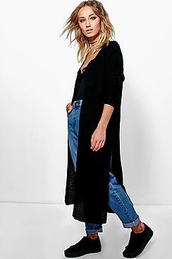 Boohoo Cara Side Split Midi Cardigan