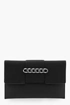 Boohoo Kerry Chain And Suedette Clutch Bag