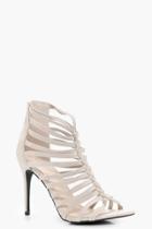 Boohoo Lilly Strappy Heel With Plait Nude