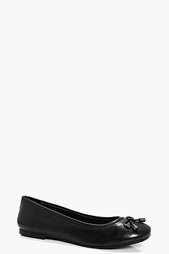 Boohoo Georgia Basic Leather Ballet