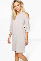Boohoo Gia Cold Shoulder Drape Shift Dress