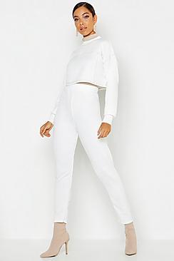 Boohoo Contrast Stitch Boxy Sweat & Jogger Tracksuit