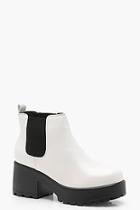 Boohoo Leah Cleated Pull On Chelsea Boots
