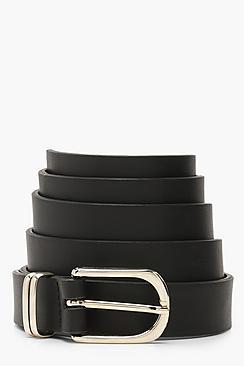 Boohoo Plus Silver Buckle Detail Boyfriend Belt