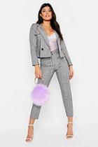 Boohoo Check Box Pleat Tapered Trouser